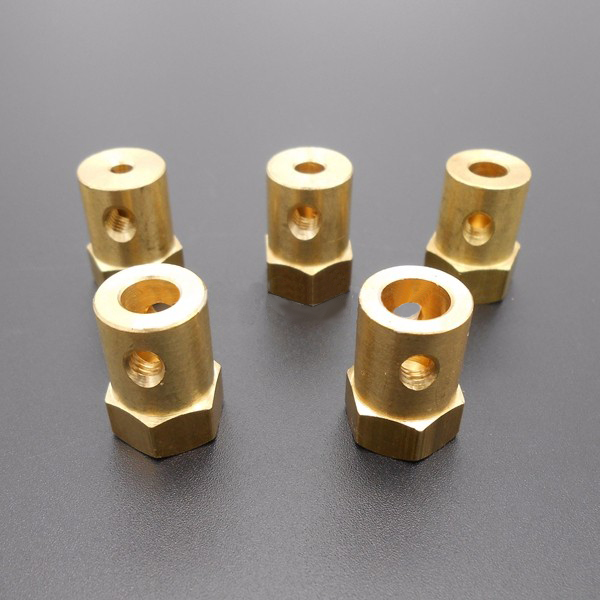 3mm-4mm-5mm-6mm-7mm-Hexagonal-Copper-Coupling-Coupler-for-Robot-Car-Wheel-1171587-1