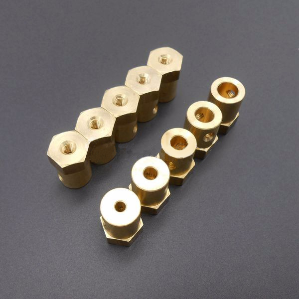 3mm-4mm-5mm-6mm-7mm-Hexagonal-Copper-Coupling-Coupler-for-Robot-Car-Wheel-1171587-2