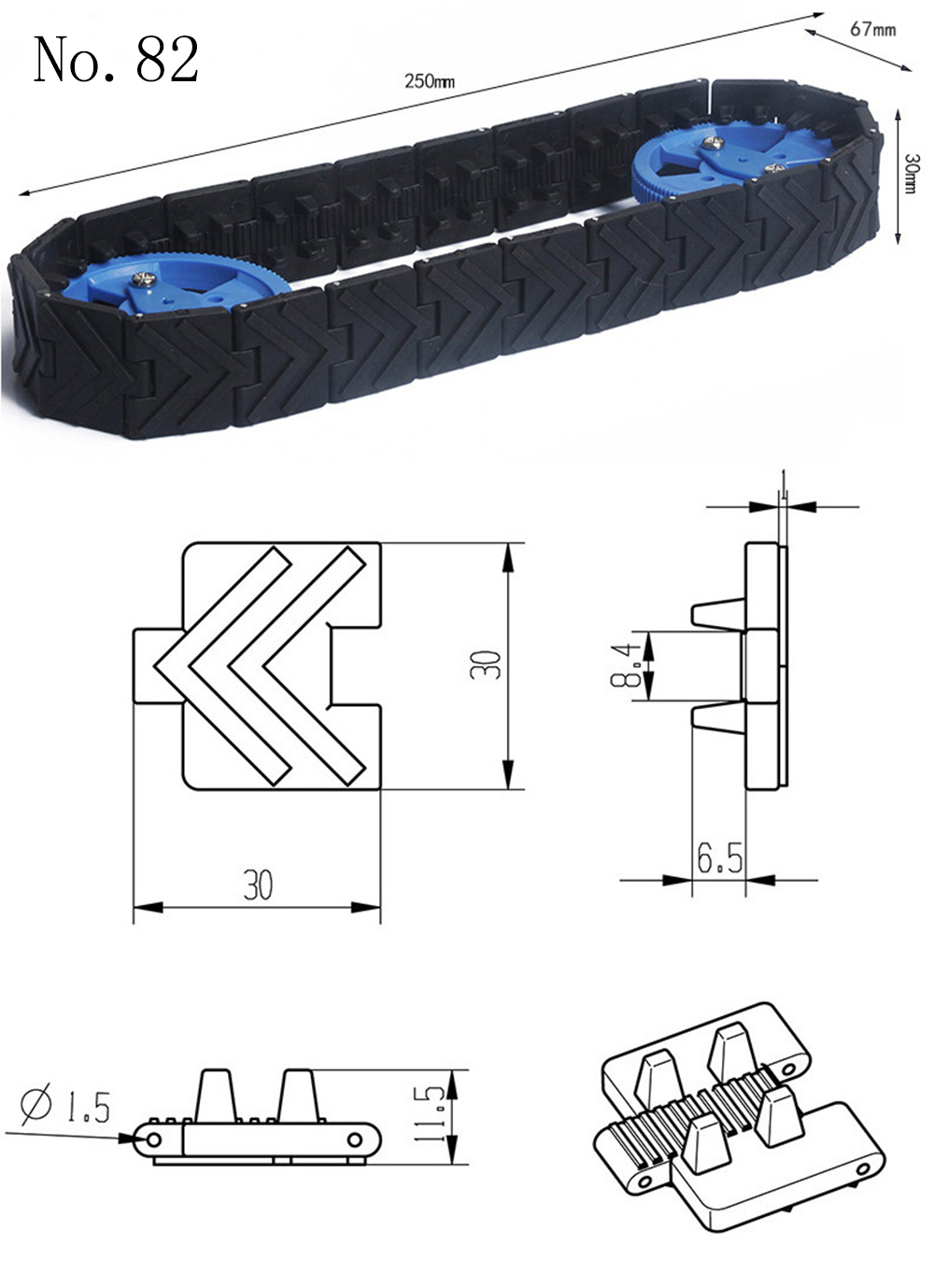 DIY-Plastic-RC-Tank-Crawler-Belt-Track-RC-Robot-Part-1390392-5