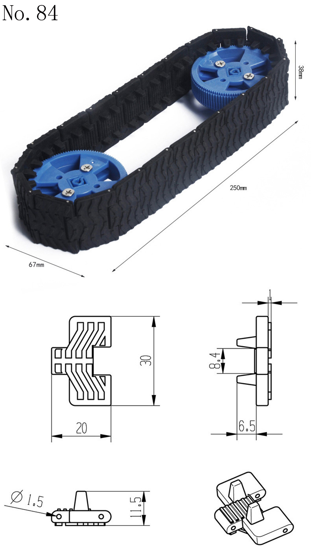 DIY-Plastic-RC-Tank-Crawler-Belt-Track-RC-Robot-Part-1390392-6