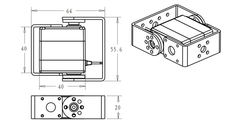 DSSERVO-RDS3225-25kg-180deg-Dual-Ball-Bearing-Metal-Gear-Digital-Servo-With-Holders-For-RC-Robot-Arm-1542169-12