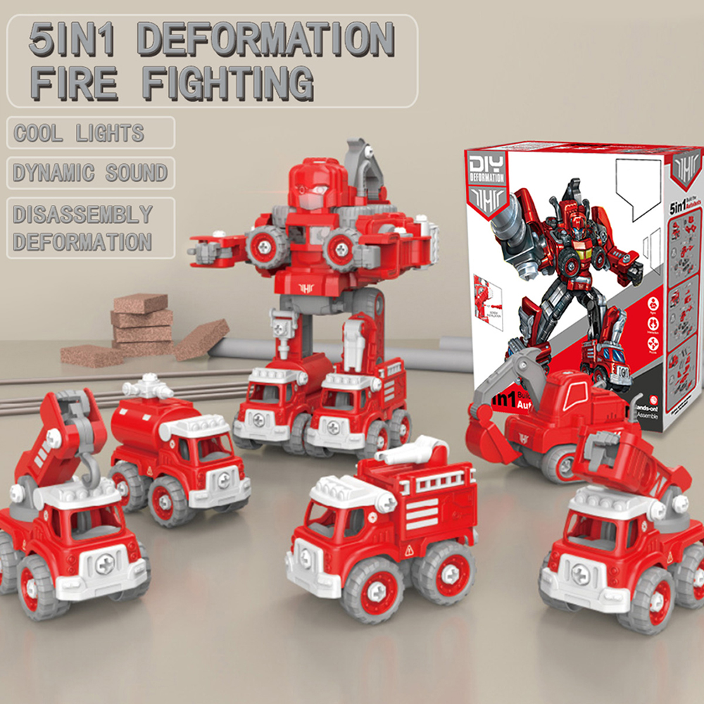 131Pcs133Pcs-5in1-DIY-Deformation-Construction-Vehicle-Smart-Remote-Control-Built-Block-RC-Robot-Toy-1919110-7