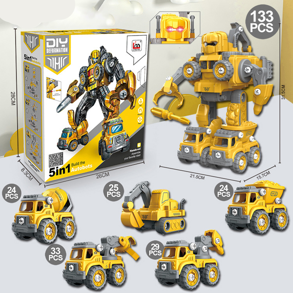 131Pcs133Pcs-5in1-DIY-Deformation-Construction-Vehicle-Smart-Remote-Control-Built-Block-RC-Robot-Toy-1919110-9