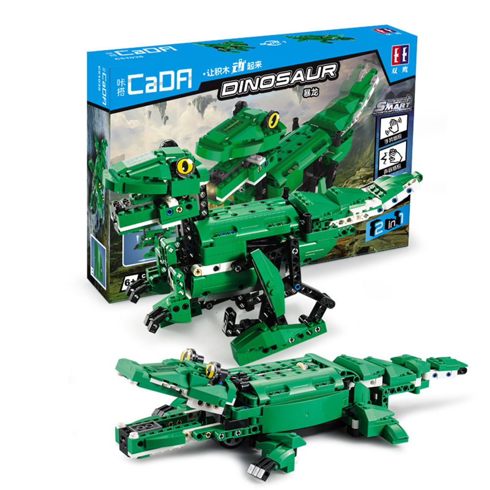 CaDA-C51035-DIY-2-in-1-Dinosaur-Crocodile-Smart-RC-Robot-Block-Building-Gesture-Voice-Interaction-Ro-1611489-9