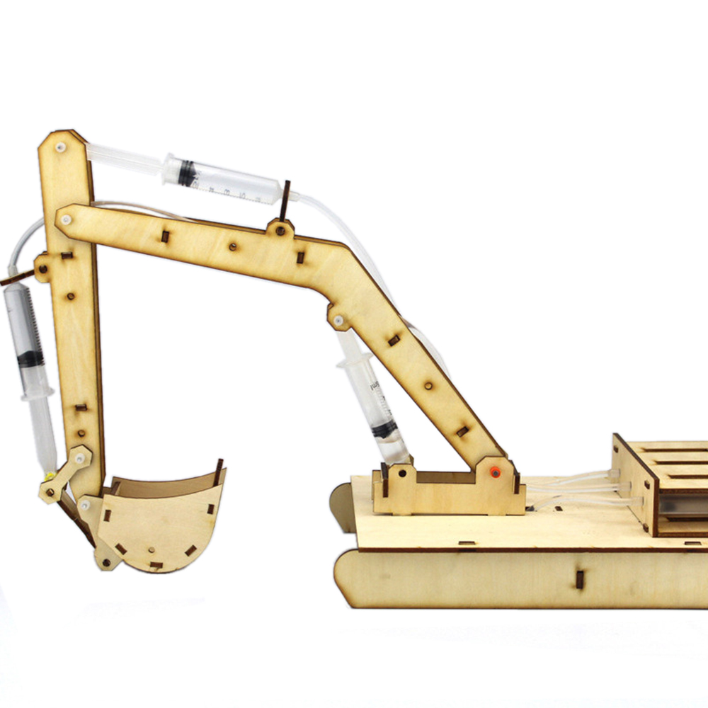 DIY-STEAM-Wooden-Hydraumatic-Grab-Digger-RC-Robot-Toy--Educational-Kit-1392485-1