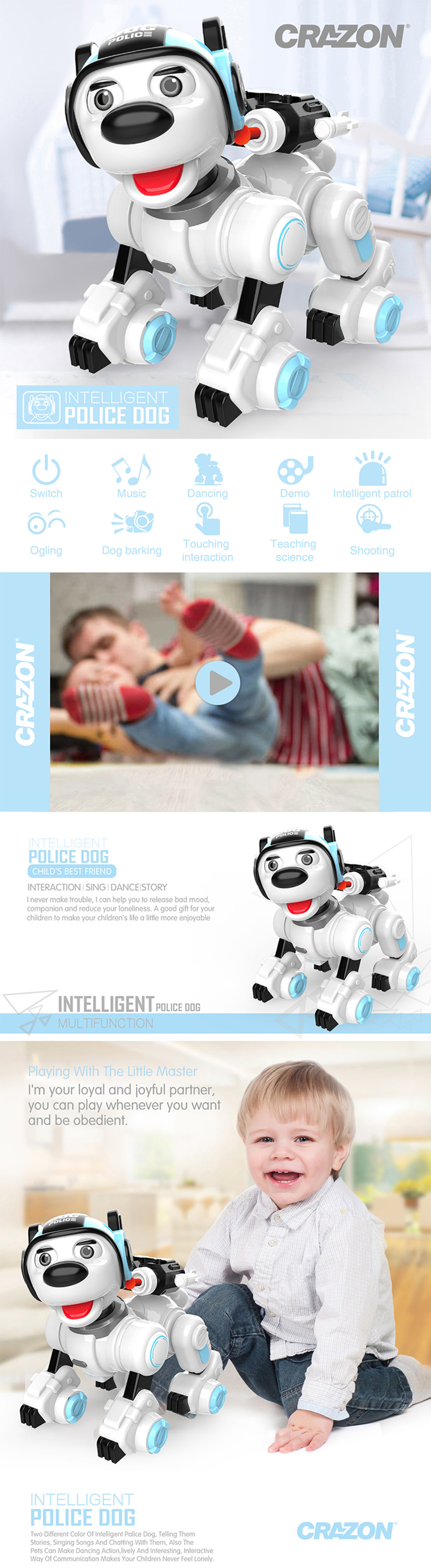 Mofun-1901-Smart-Dog-Programmable-InfraredTouch-Control-Patrol-Dance-Sing-Shooting-RC-Robot-Toy-Gift-1574901-1