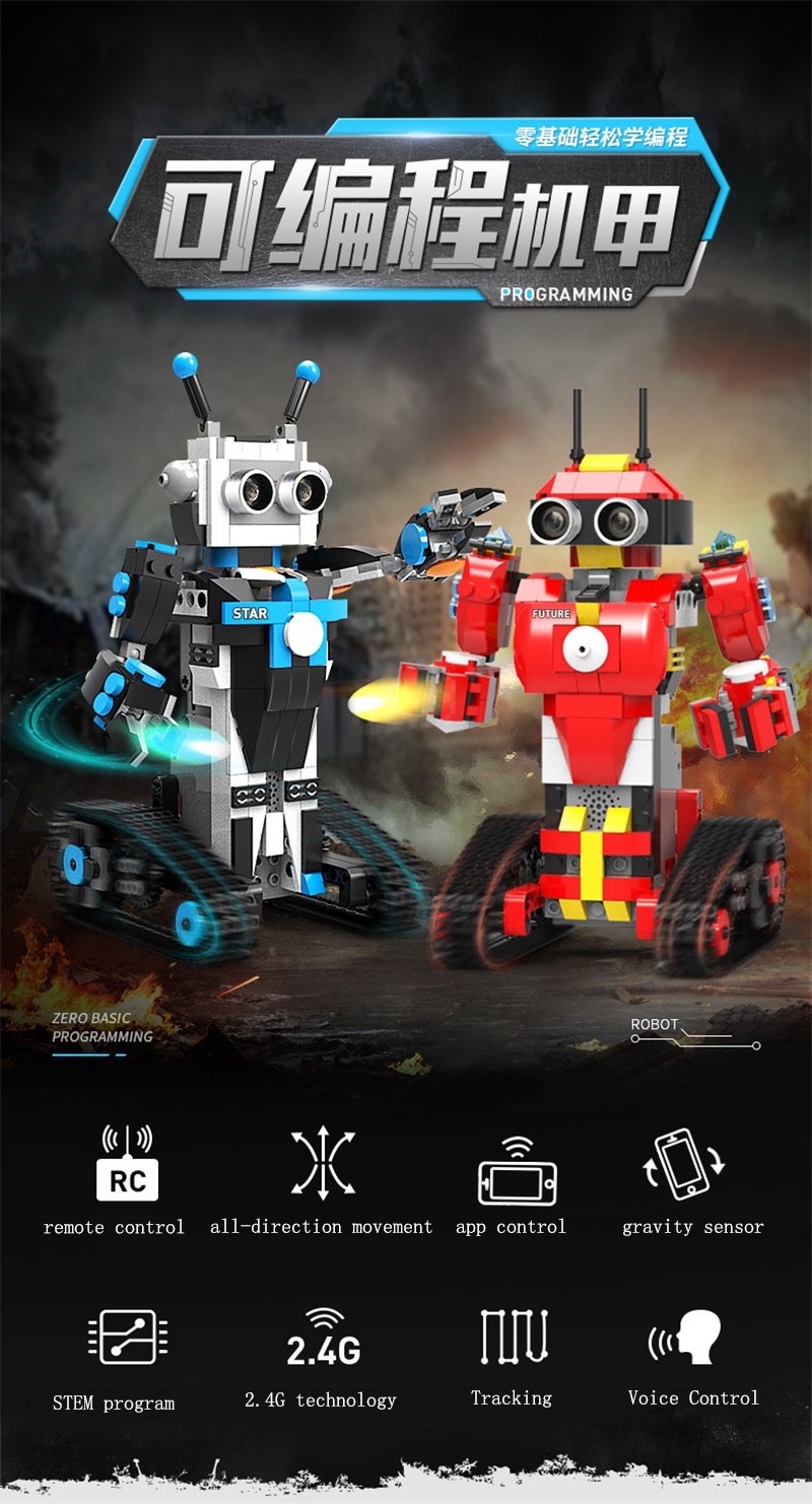 XuanPing-DIY-STEAM-Block-Building-RC-Robot-Stick--App-Control-Progarmmable-Robot-Toy-1637182-1