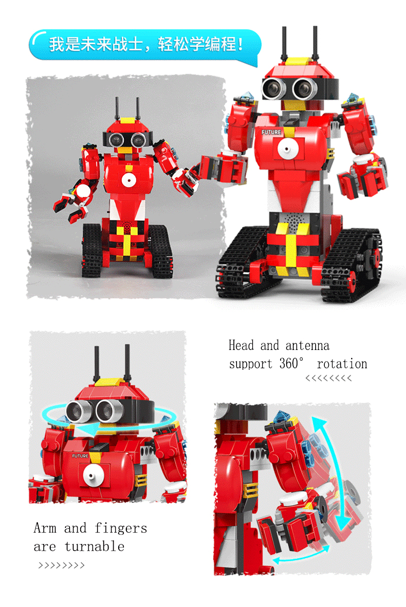 XuanPing-DIY-STEAM-Block-Building-RC-Robot-Stick--App-Control-Progarmmable-Robot-Toy-1637182-10