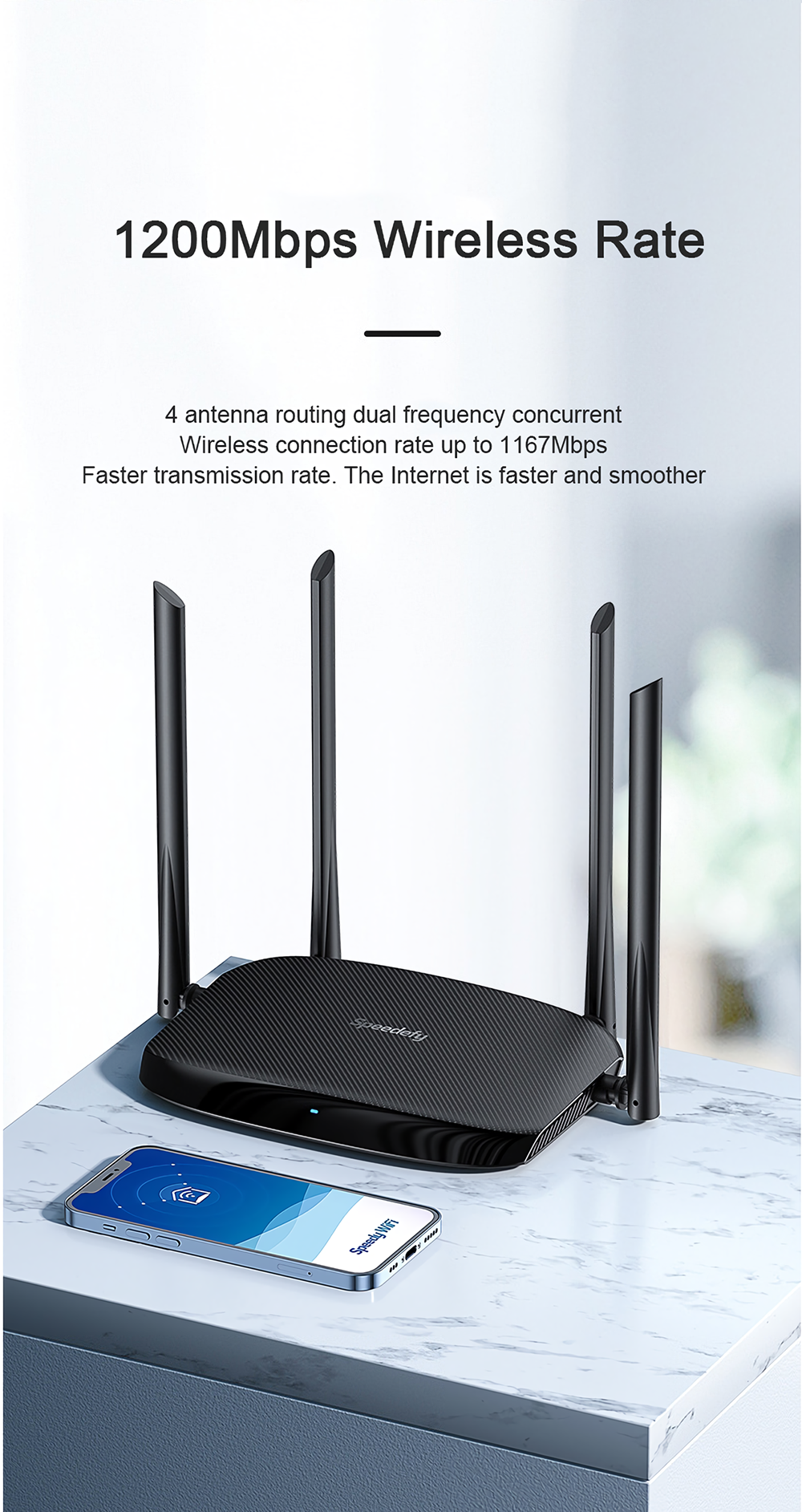 Speedefy-K4-AC1200-Dual-Band-Gigabit-WiFi-Router-24G-5G-Support-IPv6-MU-MIMO-4-6dbi-Antenna-Wireless-1906370-2