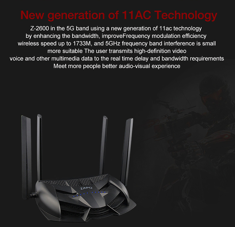ZAPO-Z-2600-Dual-Band-Wireless-Router-2600Mbps-11AC-Gaming-Wifi-Router-with-USB-Port-4Antenna-1819946-3