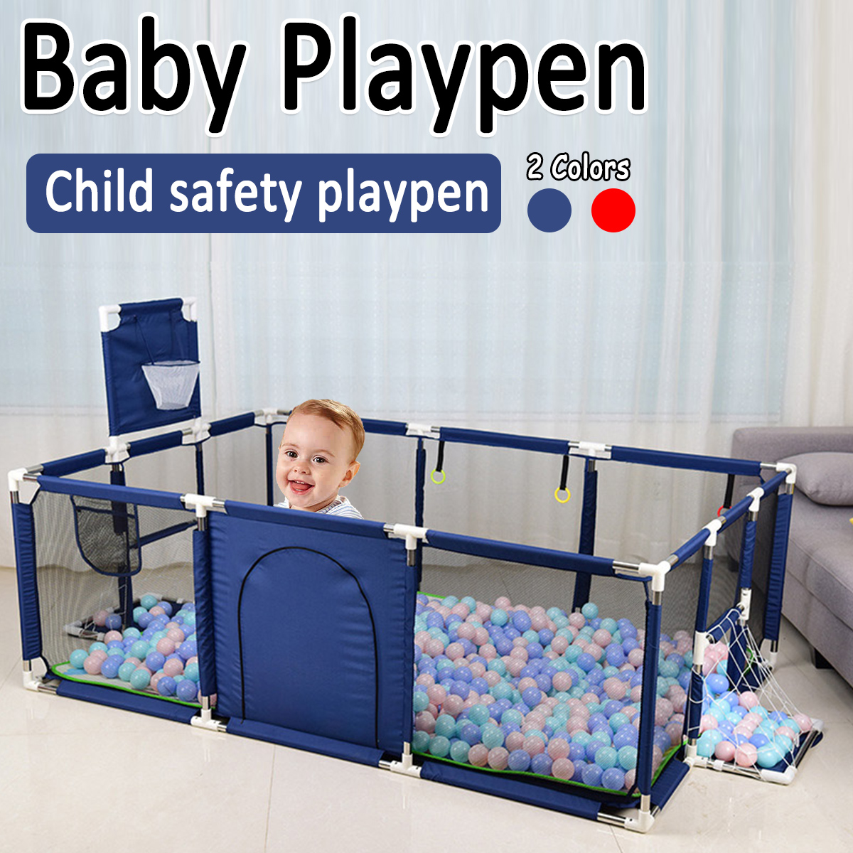 3-in-1-Baby-Playpen-Interactive-Safety-Indoor-Gate-Play-Yards-Tent-Basketball-Court-Kids-Furniture-f-1693785-2