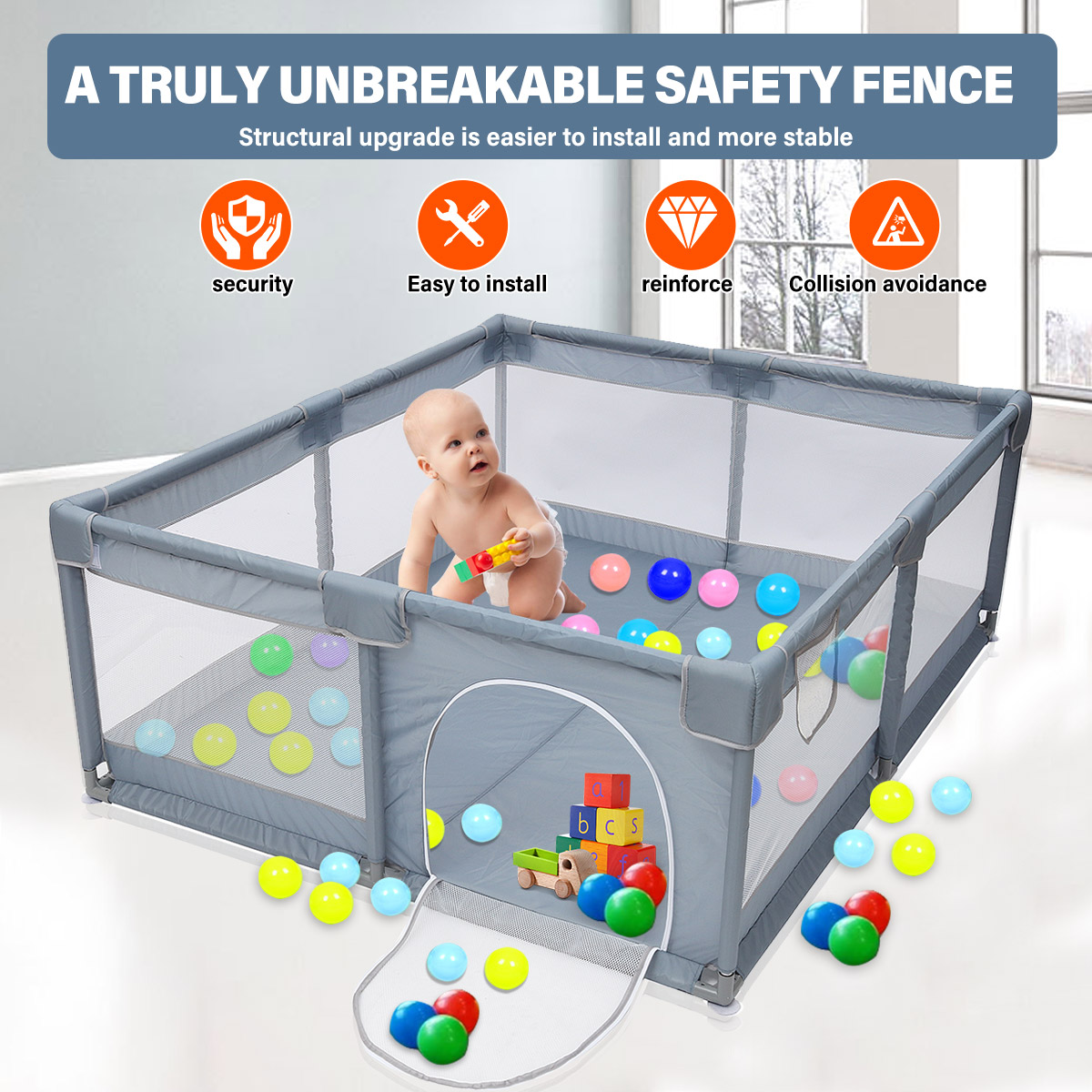 79-Baby-Playpen-Infants-Toddler-Safety-Kids-Packable--Portable-Play-Pens-Activity-Play-Yard-Gate-for-1935215-2