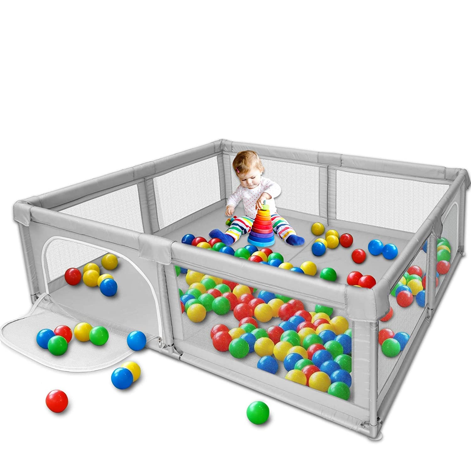 Bioby-Baby-Playpen-360deg-Wide-View-Children-Playpen-Baby-Playground-Safety-Fence-Anti-collosion-Chi-1935276-9
