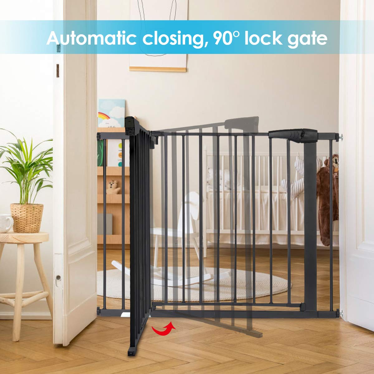 Comomy-295quot-405quot-Extra-Wide-Baby-Gate-Baby-Fences-30quot-Tall-Kids-Play-Gate-Large-Pet-Gate-wi-1898965-2