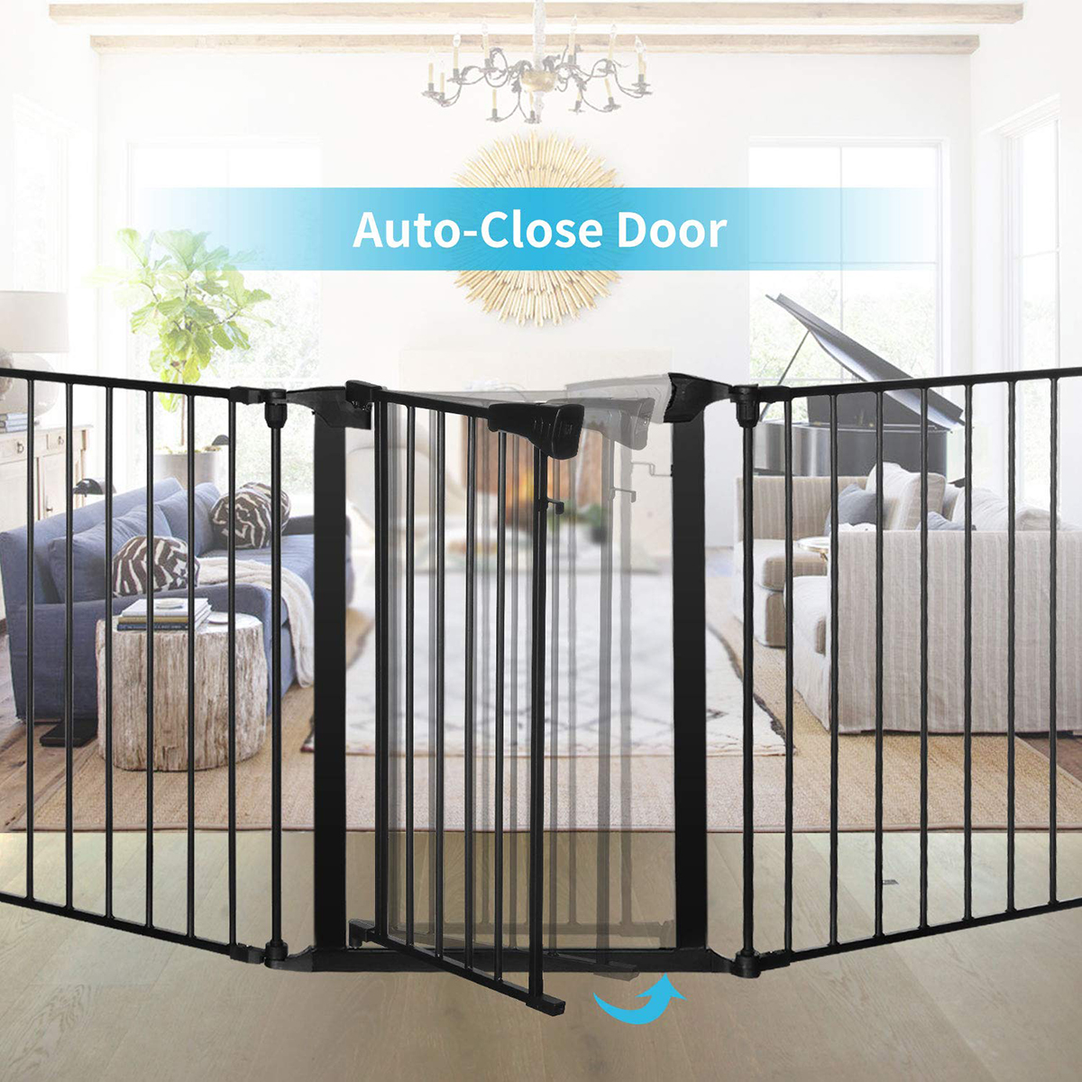 KINGSO-WhiteBlack-Adjustable-Auto-Close-Metal-Baby-Gate-with-Swing-Door-For-Doorway-Stairs-1720075-6