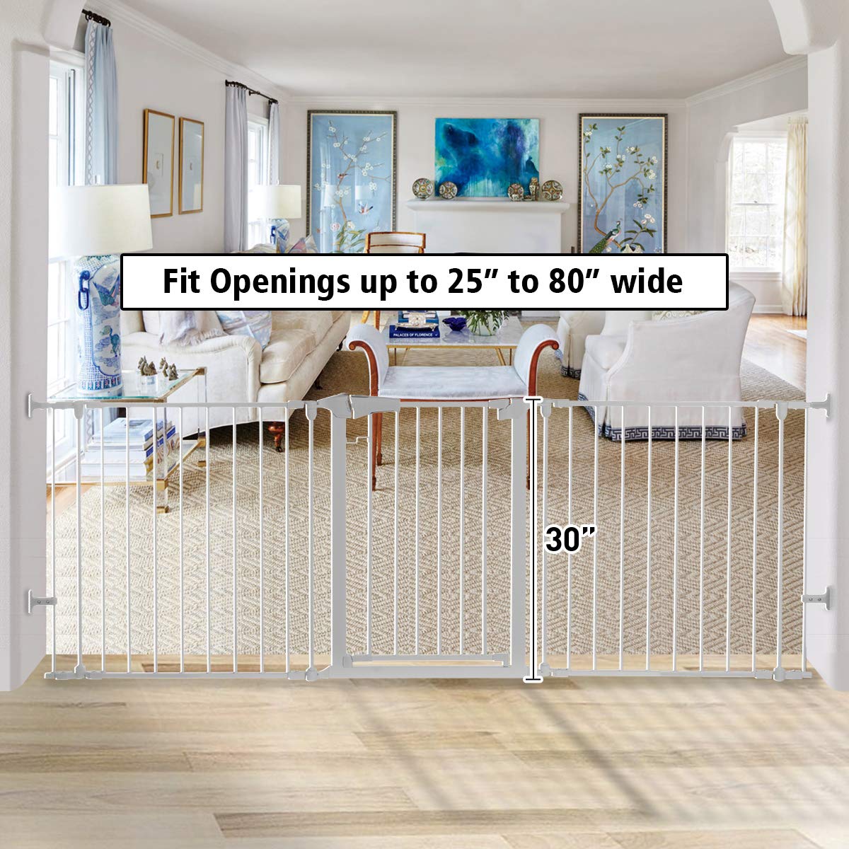 KINGSO-WhiteBlack-Adjustable-Auto-Close-Metal-Baby-Gate-with-Swing-Door-For-Doorway-Stairs-1720075-8