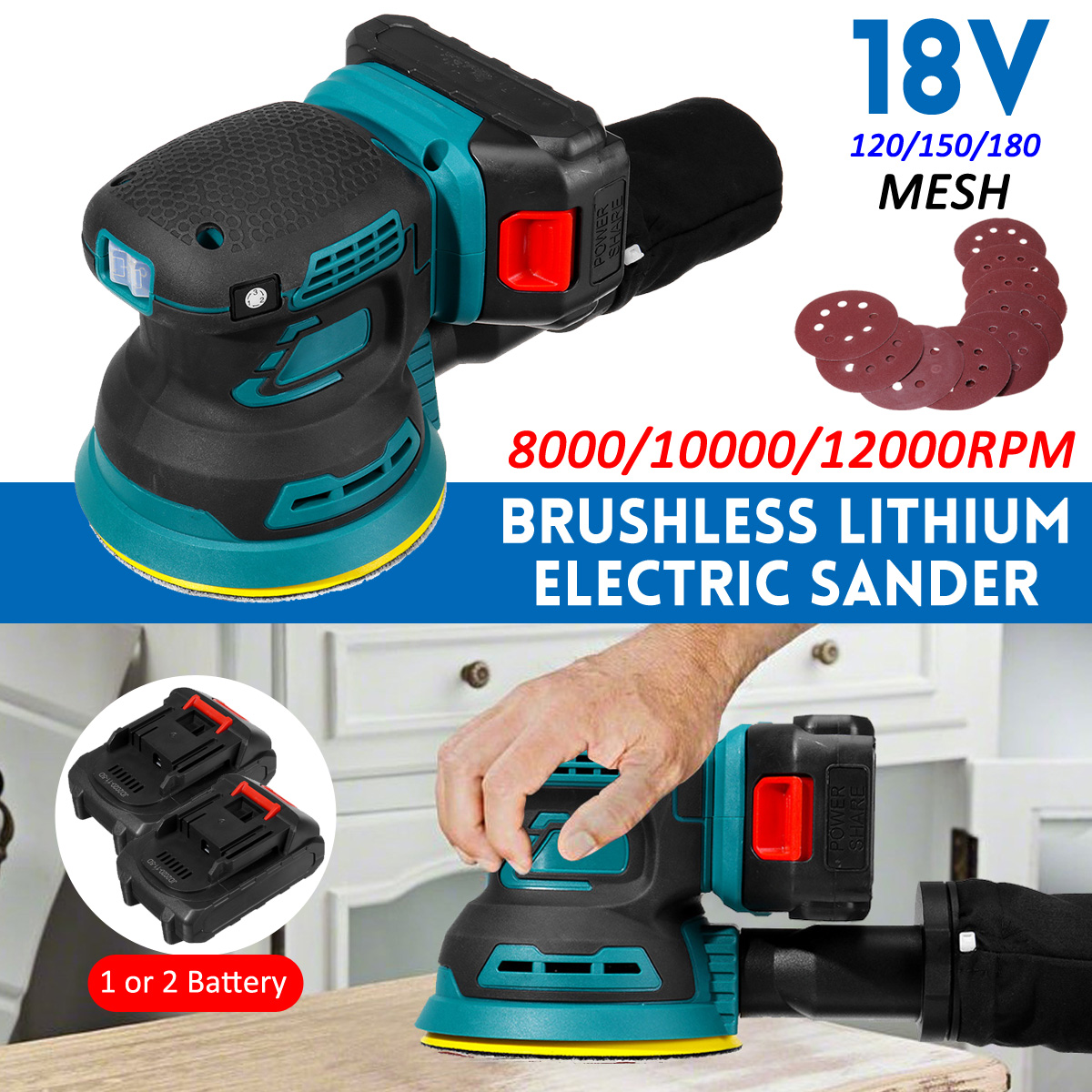 Drillpro-18V-125mm-3-Gears-Electric-Sander-Furniture-Wood-Metal-Paint-Grinder-Buffer-Polishing-Machi-1926558-1