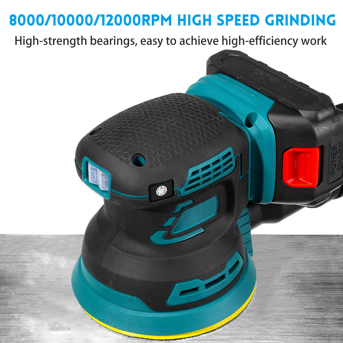 Drillpro-18V-125mm-3-Gears-Electric-Sander-Furniture-Wood-Metal-Paint-Grinder-Buffer-Polishing-Machi-1926558-2