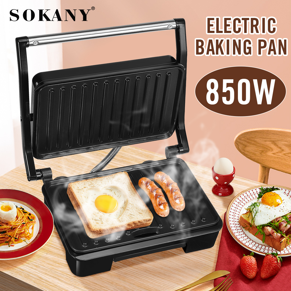 SOKANY-220V-Electric-Sandwich-Steak-Maker-Dual-Toast-Grill-Non-Stick-Surface-Meat-Toaster-Automatic--1931608-2
