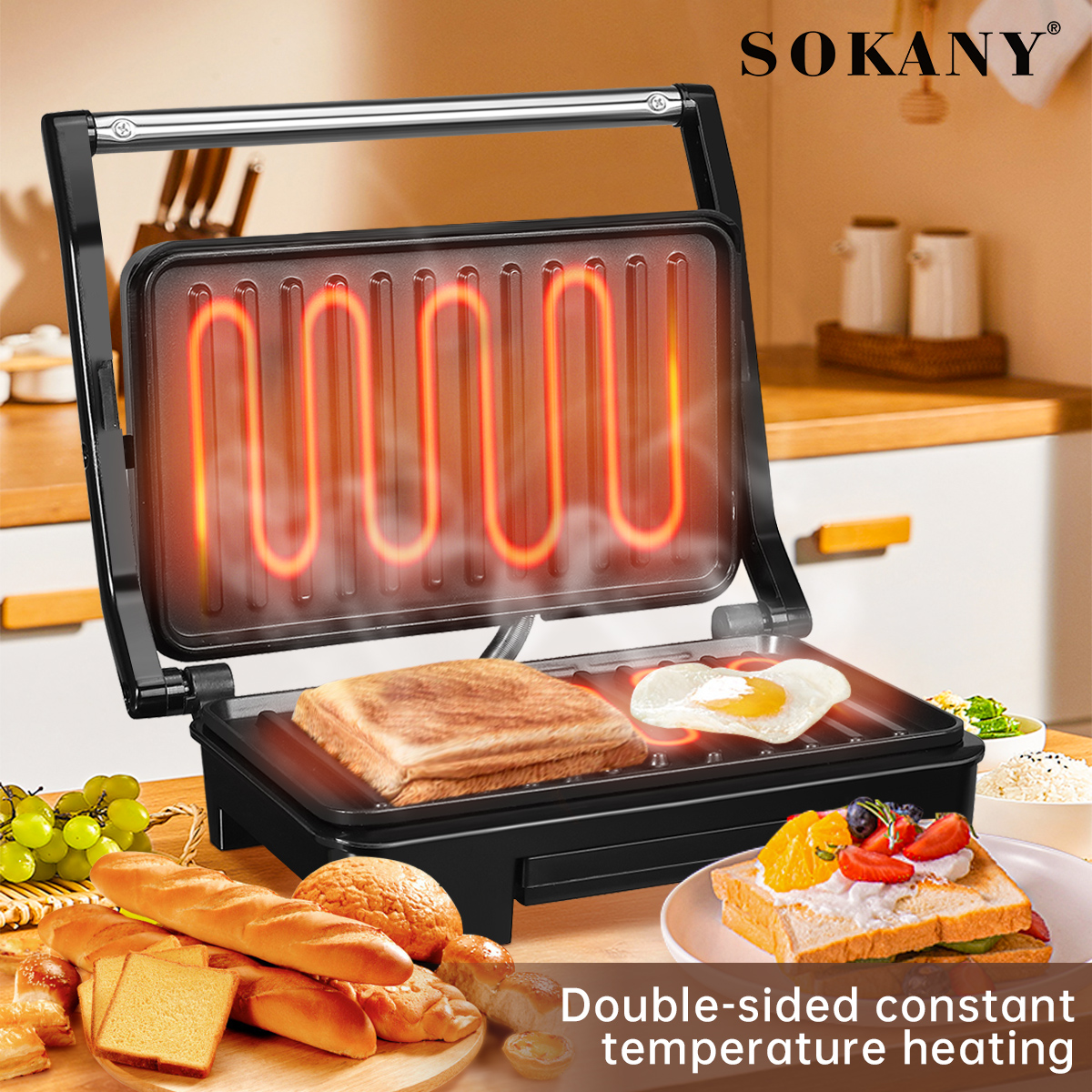SOKANY-220V-Electric-Sandwich-Steak-Maker-Dual-Toast-Grill-Non-Stick-Surface-Meat-Toaster-Automatic--1931608-3