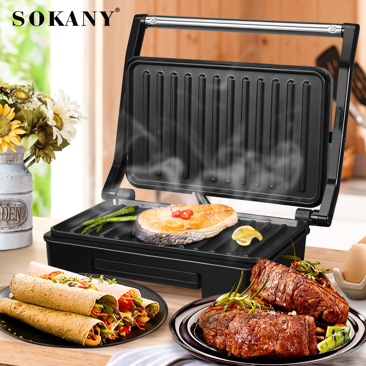 SOKANY-220V-Electric-Sandwich-Steak-Maker-Dual-Toast-Grill-Non-Stick-Surface-Meat-Toaster-Automatic--1931608-8