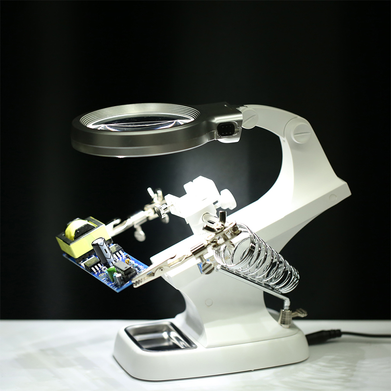 10-LED-Helping-Hand-Clamp-Magnifying-Glass-Soldering-Iron-Stand-Magnifier-Tool-1571169-10