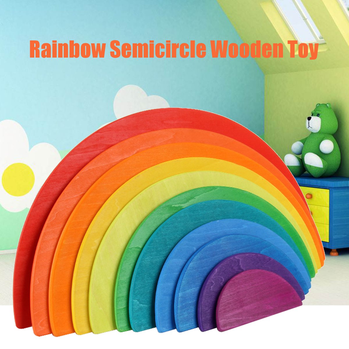 11Pcs-Educational-Wooden-Rainbow-Puzzle-Game-Blocks-Brick-Toys-for-Baby-Toddler-1531094-1