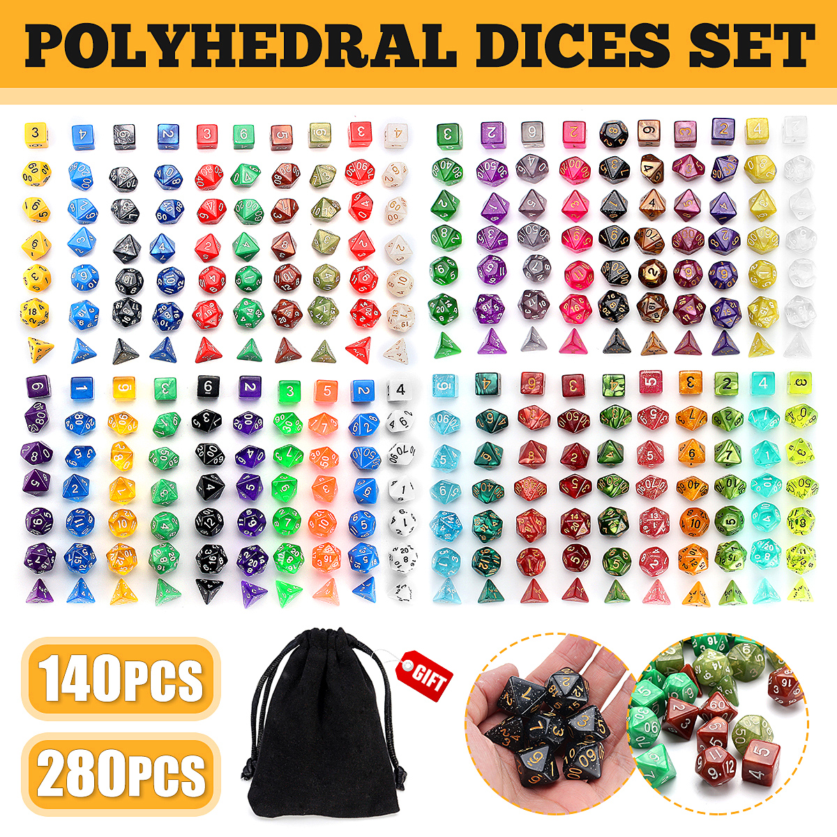 140Pcs280Pcs-Polyhedral-Dices-for-Dungeons--Dragons-Desktop-Games-With-Storage-Bags-1649013-2