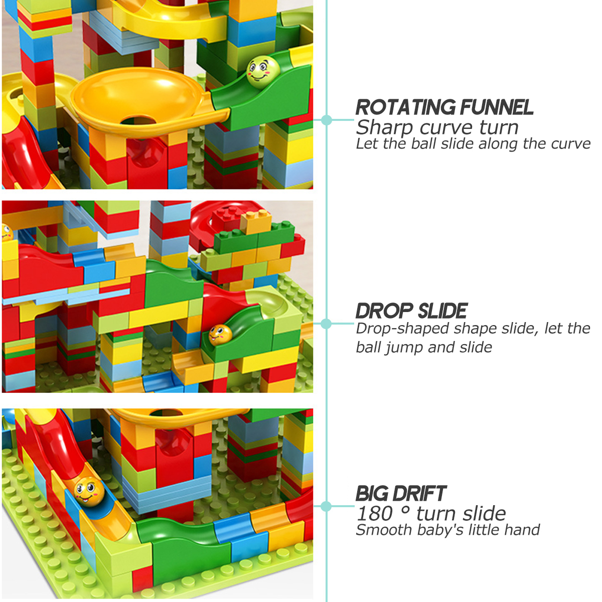 165PCS-Building-Blocks-Set-DIY-Crazy-Marble-Race-Run-Maze-Track-Construction-Toys-1626994-5