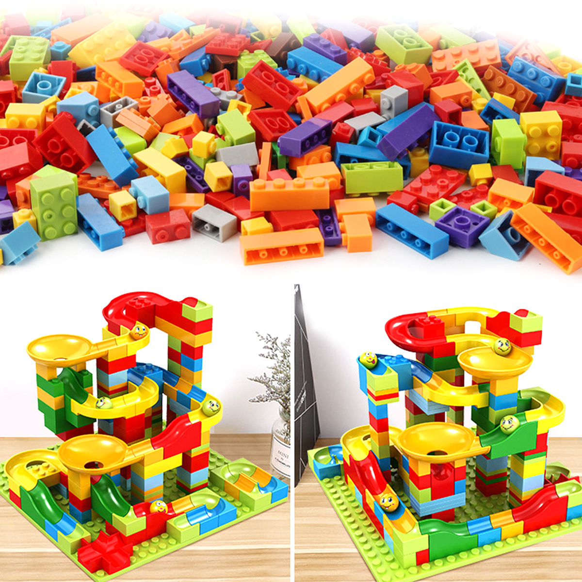 165PCS-Building-Blocks-Set-DIY-Crazy-Marble-Race-Run-Maze-Track-Construction-Toys-1626994-10