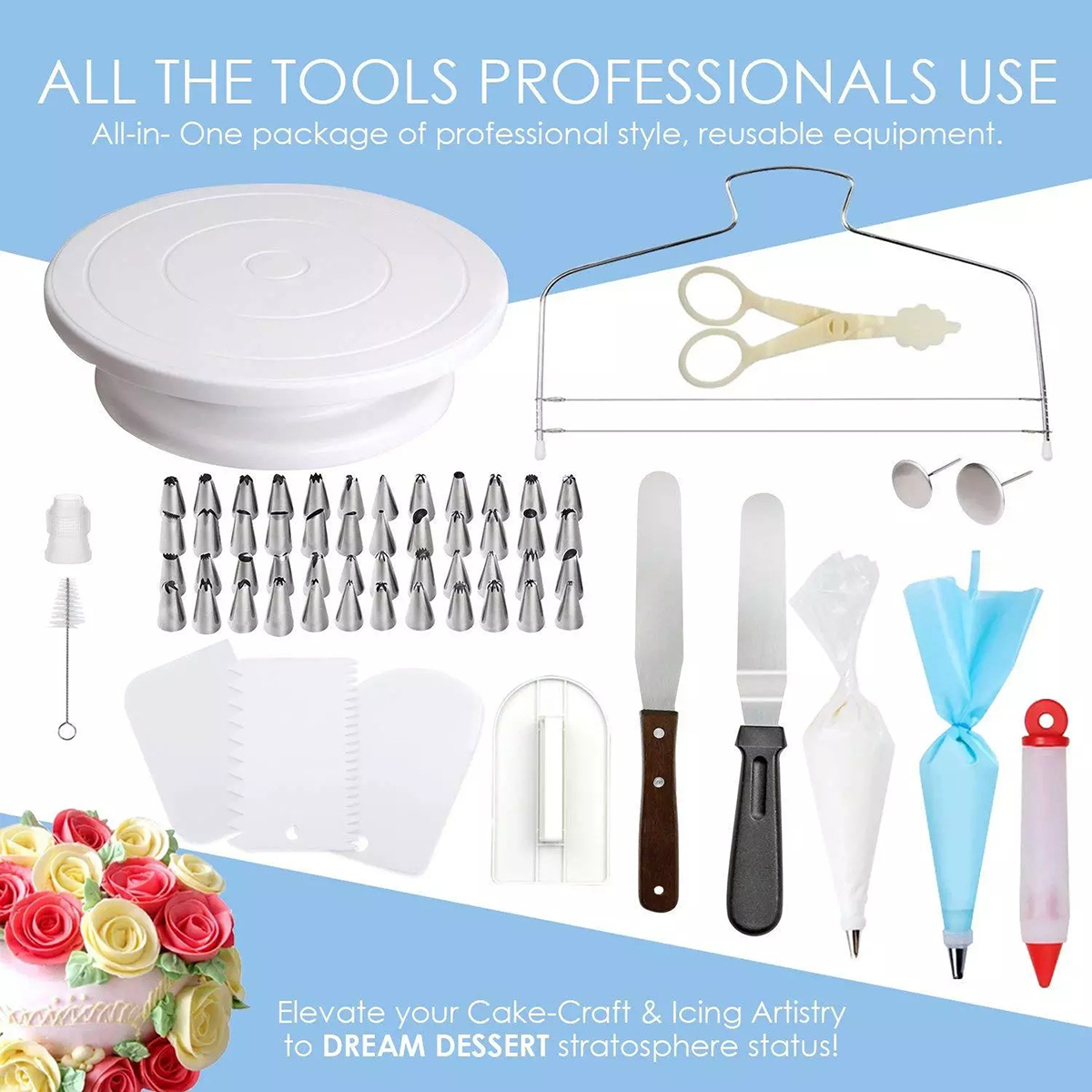 205pcsSet-Cake-Decorating-Equipment-Turntable-Icing-Nozzles-Spatula-Stand-Tool-1677416-4