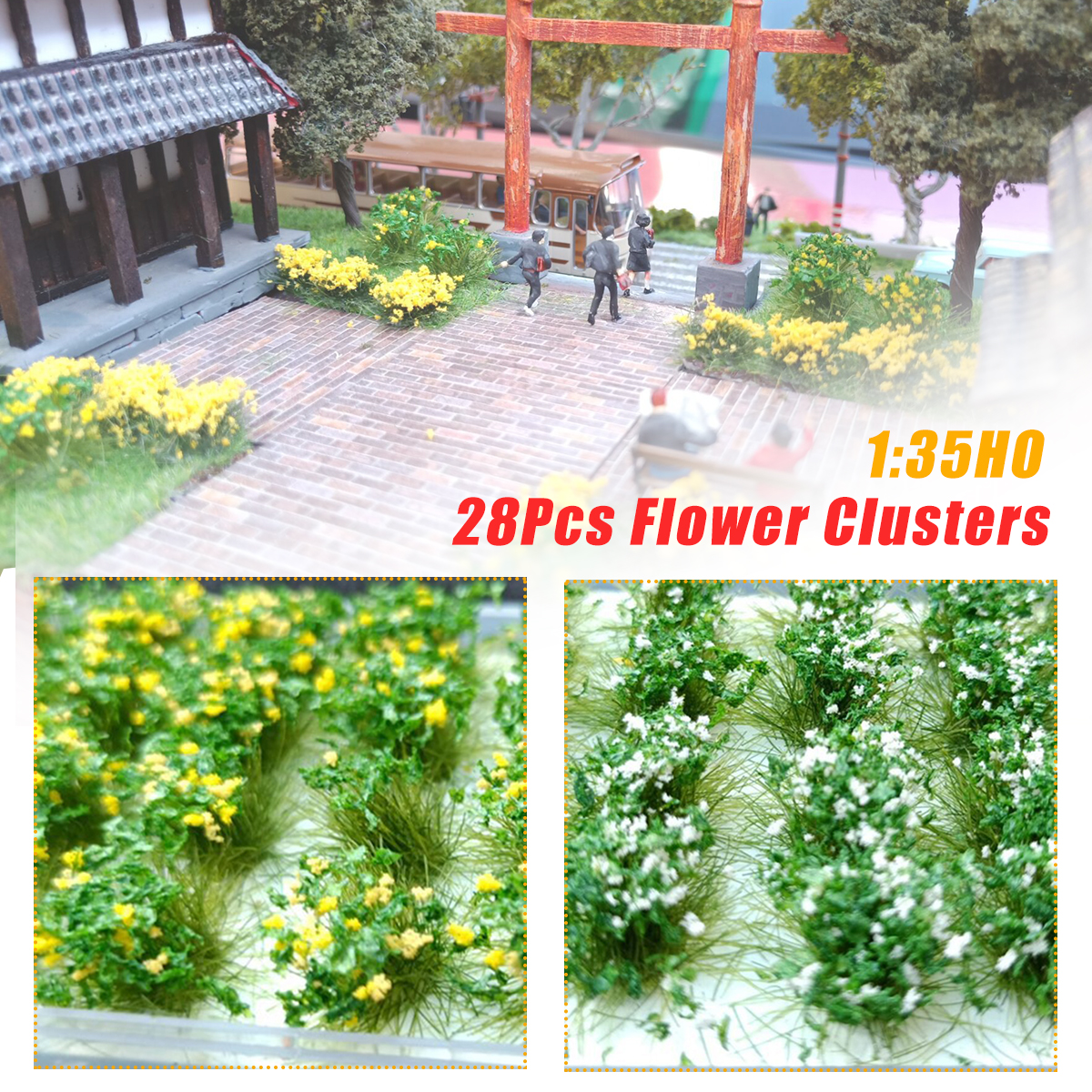 28Pcs-135HO-Flower-Clusters-Miniature-Model-DIY-Building-Landscape-Modelling-Material-1648209-1