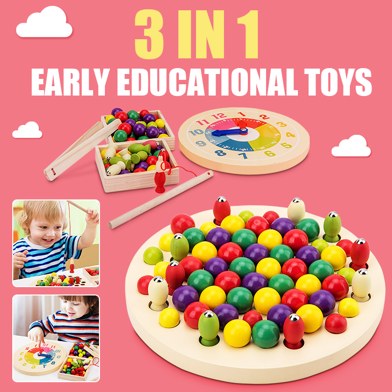 3-in-1-Wooden-Kids-Educational-Toys-Matching-Pairs-Clip-Beads-Fishing-Clock-Gift-1673844-1