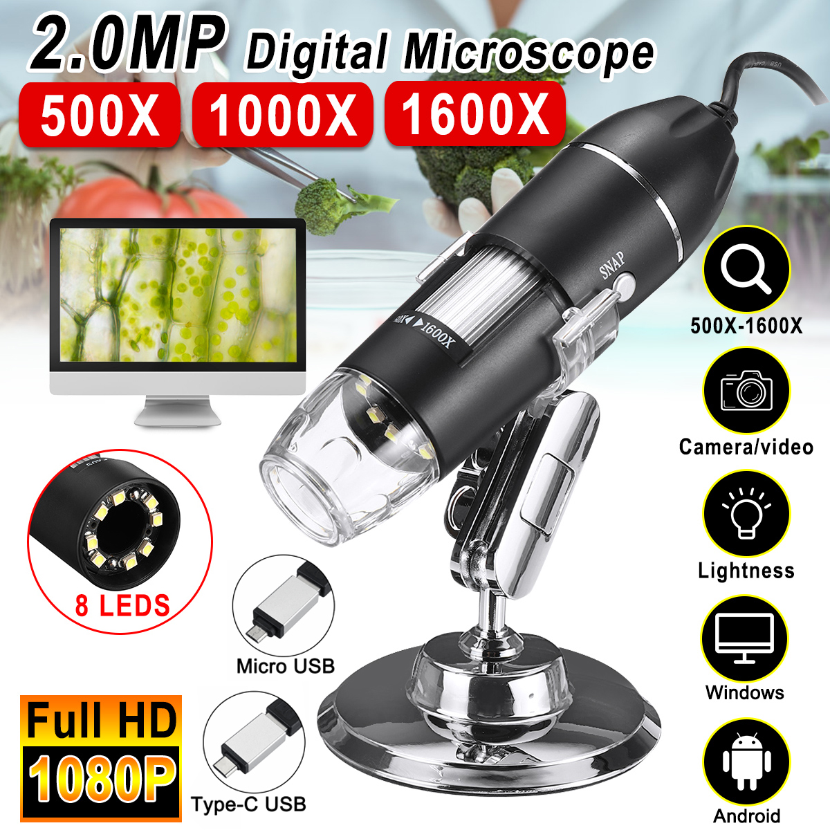 500X1000X1600X-2MP-Handheld-Digital-Microscope-Magnifier-Camera-With-8LEDs-And-Stand-Microscope-1634987-2
