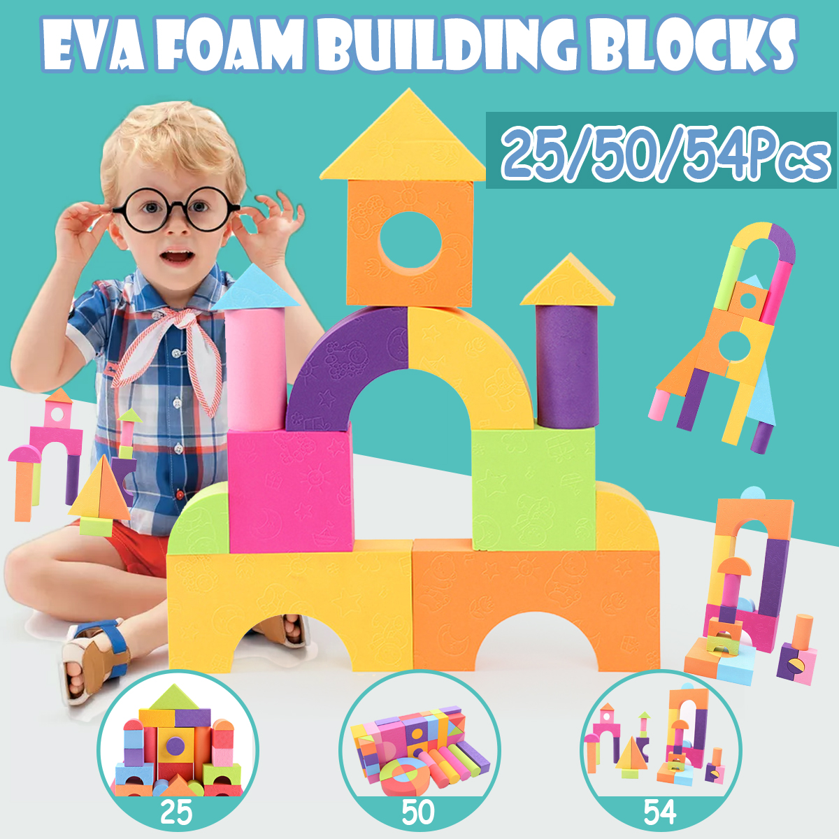 50Pcs-Soft-Lightweight-EVA-Foam-Assembled-Bricks-DIY-Model-Creative-Building-Blocks-Kids-Educational-1530924-1