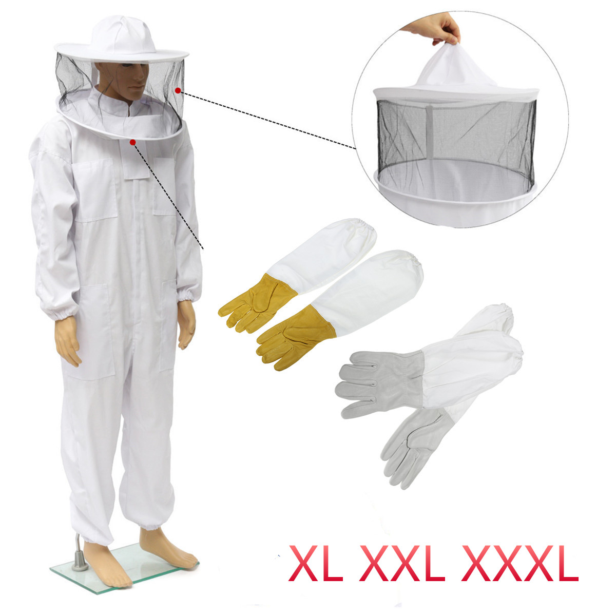 Beekeepers-Bee-Keeping-Cotton-Full-Protector-Suit-With-Veil-Hat-Hood-Bee-Suit-XL-XXL-XXL-1277290-2