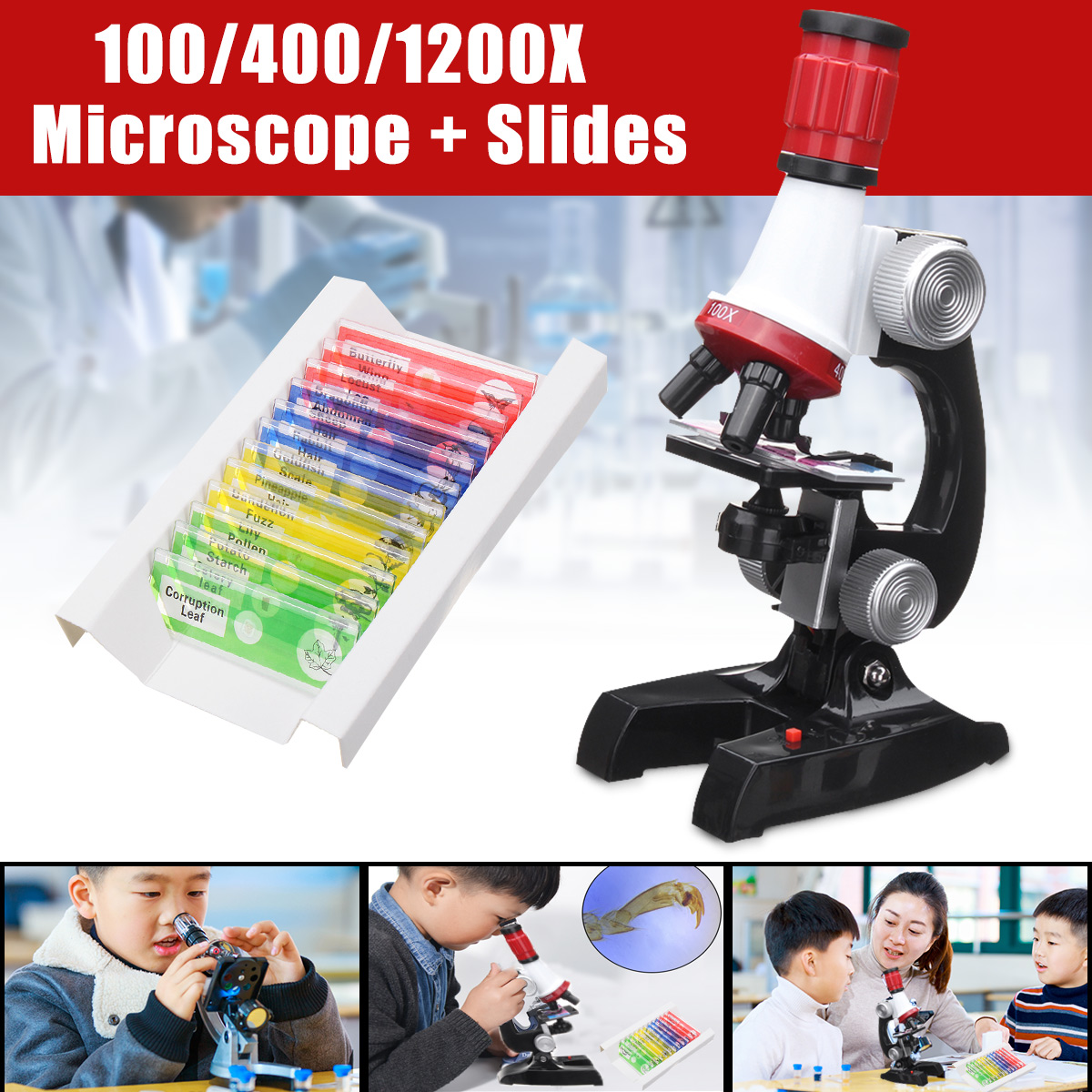 Biological-Microscope-Monocular-Lab-Science-100X-400X-1200X-Educational-Kids-Toy-1251120-3