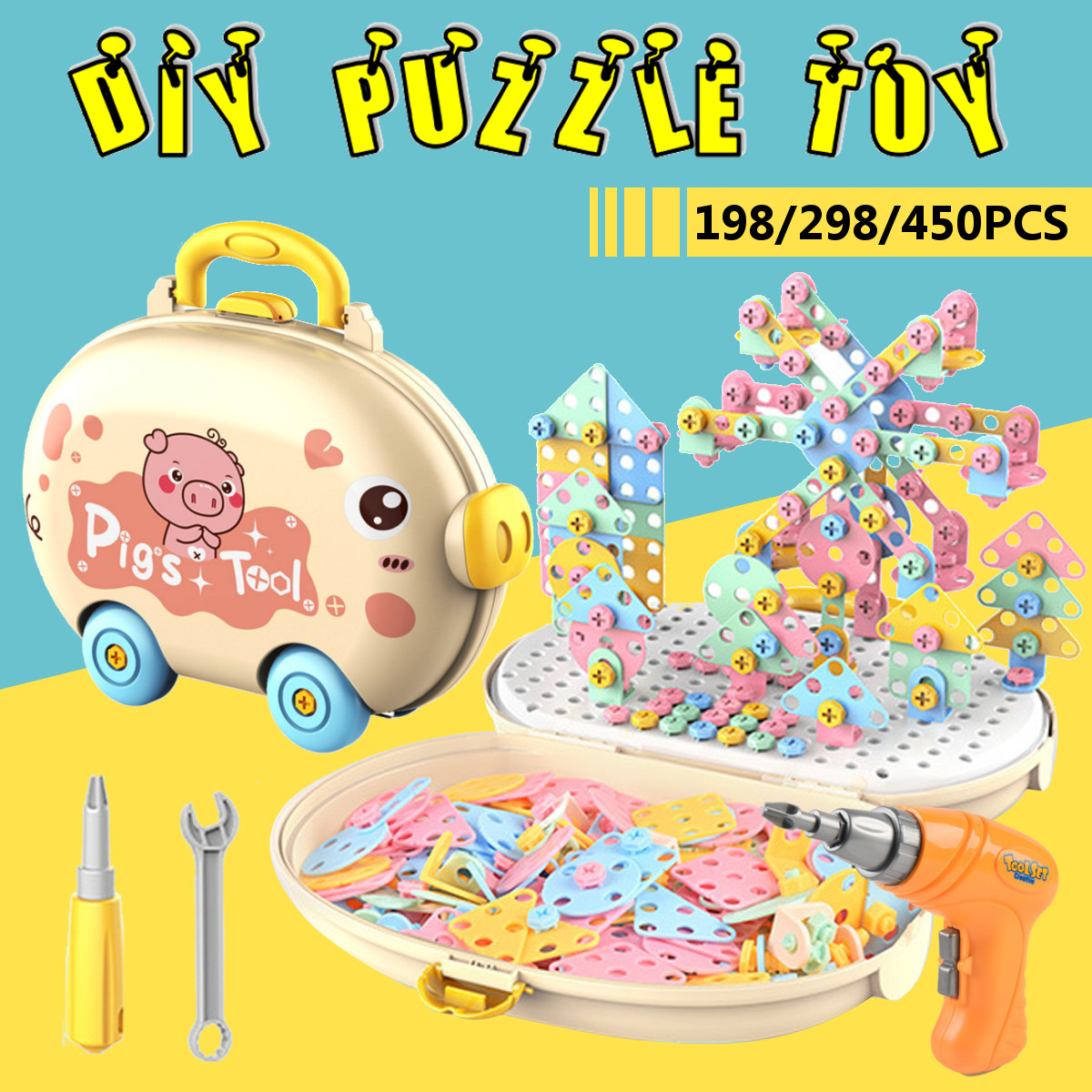 DIY-Drilling-Screw-Creative-Mosaic-Puzzle-Toys-Electric-Drill-Set-Educational-Building-Bricks-Toy-1783634-1
