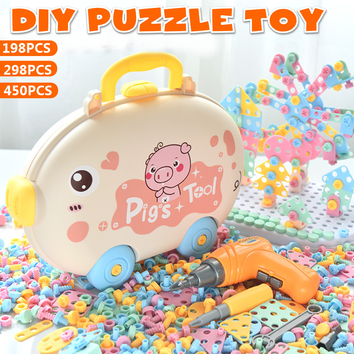 DIY-Drilling-Screw-Creative-Mosaic-Puzzle-Toys-Electric-Drill-Set-Educational-Building-Bricks-Toy-1783634-2