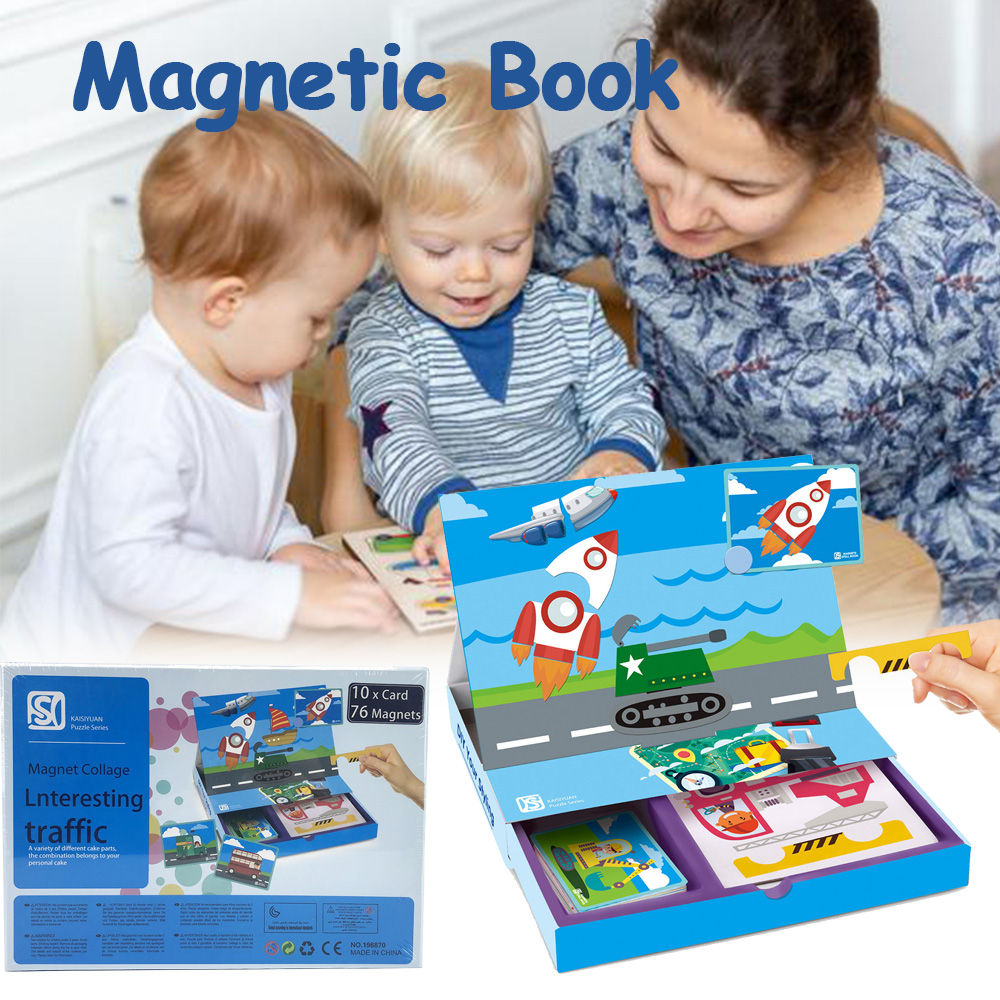 Multiple-Car-Toys-Magnetic-Puzzle-Box-Book-Educational-Book-Kids-Learning-Gift-1709131-1