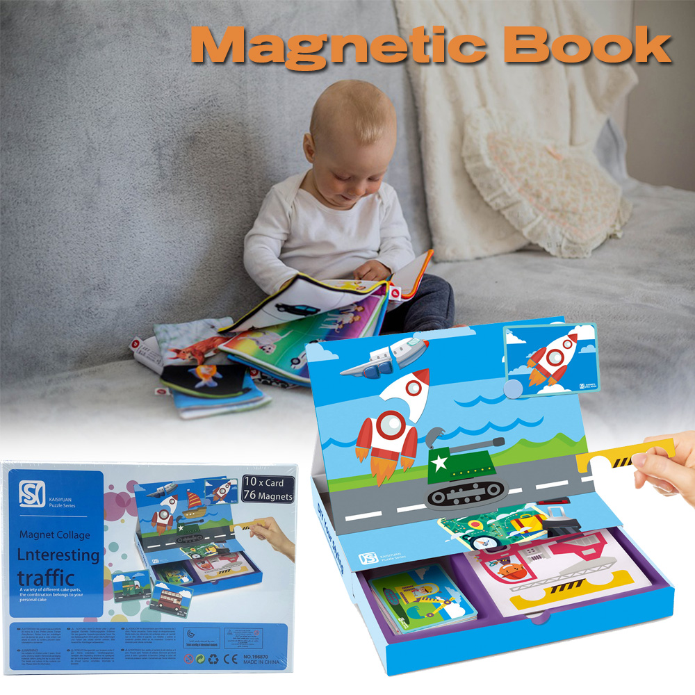 Multiple-Car-Toys-Magnetic-Puzzle-Box-Book-Educational-Book-Kids-Learning-Gift-1709131-2