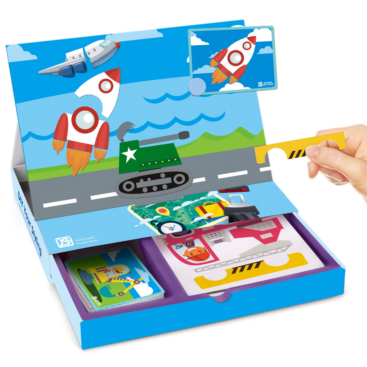 Multiple-Car-Toys-Magnetic-Puzzle-Box-Book-Educational-Book-Kids-Learning-Gift-1709131-3