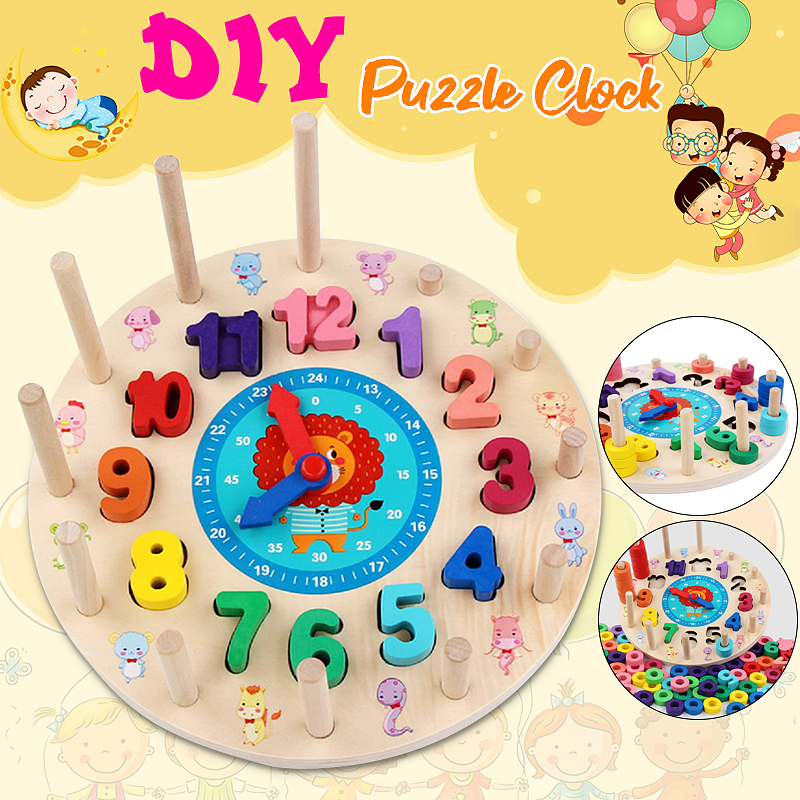 Wooden-Baby-Kids-Rainbow-Circle-Number-Alarm-Clock-Educational-Teaching-Toys-1624807-3