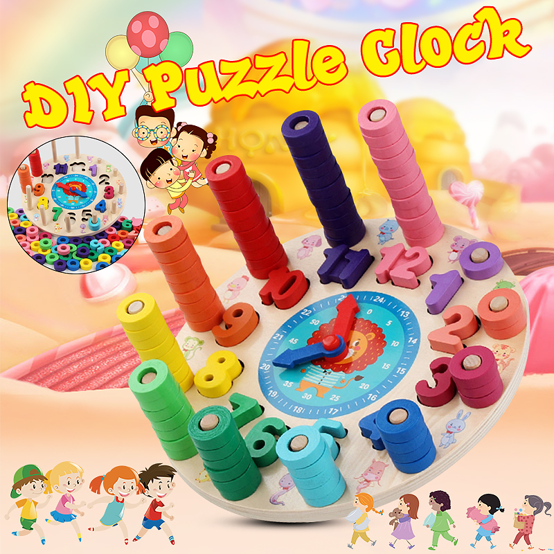 Wooden-Baby-Kids-Rainbow-Circle-Number-Alarm-Clock-Educational-Teaching-Toys-1624807-4