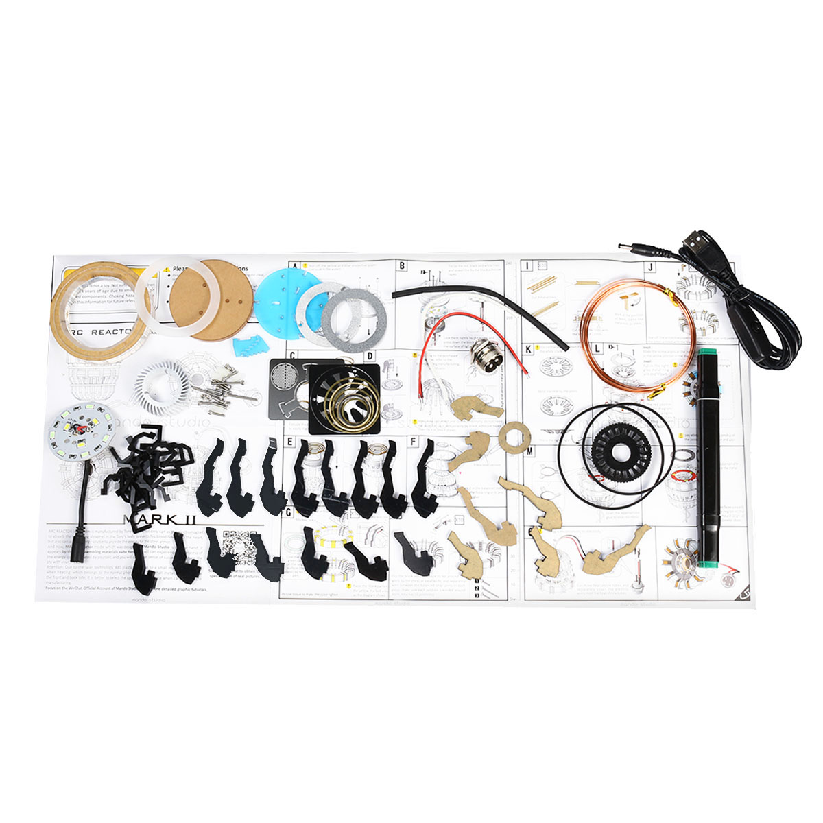In-Stock-11-Aluminum-Alloy-Arc-Reactor-DIY-Model-MK2-Led-Light-Mark-Chest-Tony-Heart-Lamp-Light-DIY--1417222-9