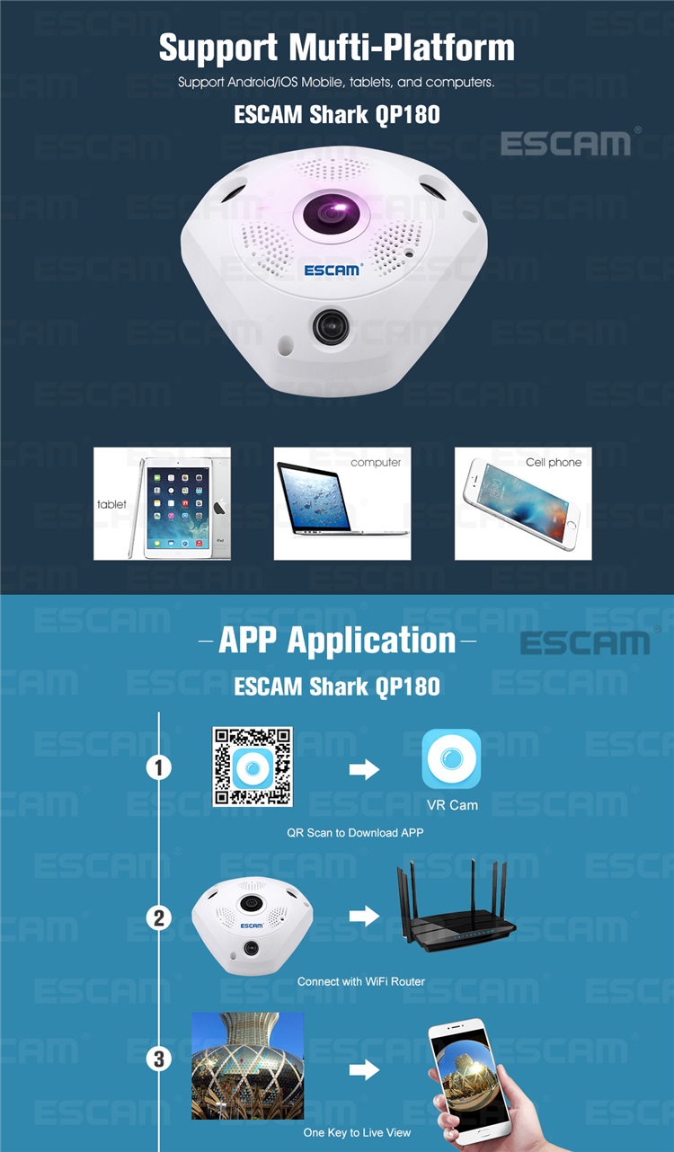 ESCAM-Fisheye-Camera-Support-VR-QP180-Shark-960P-IP-WiFi-Camera-13MP-360-Degree-Panoramic-Infrared-N-1083170-6