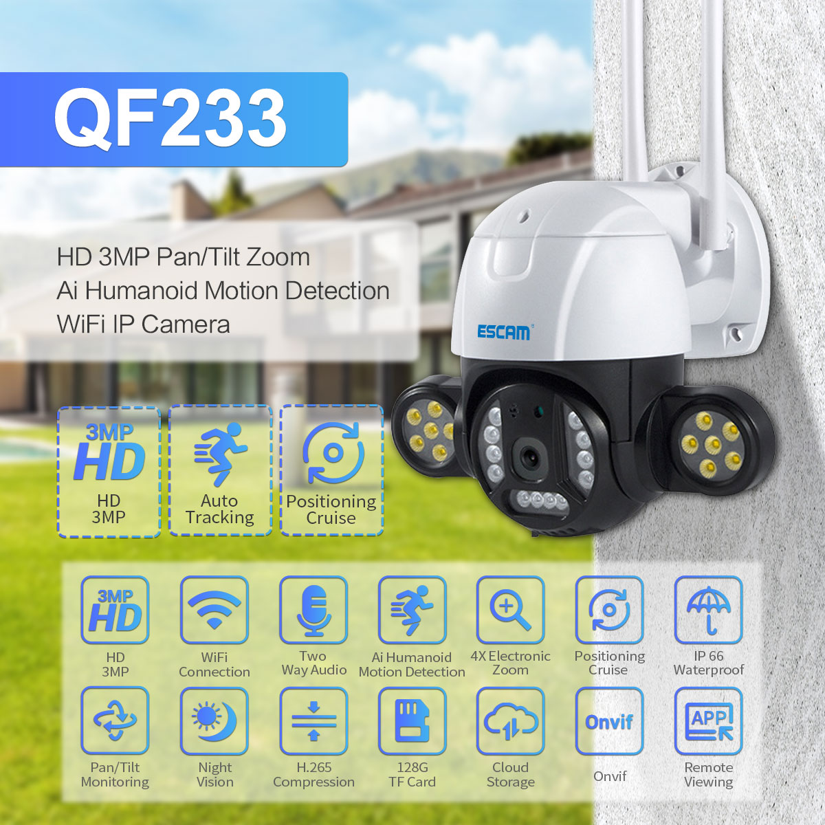 ESCAM-QF233-3MP-PTZ-H265-WIFI-IP-Camera-Fixed-Point-Cruise-4-xZoom-Dual-Light-IP66-Waterproof-Motion-1881372-1