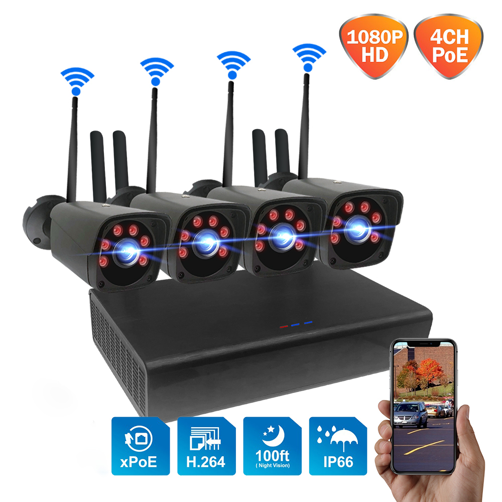 GUUDGO-4CH-20MP-1080P-Wireless-Black-Surveillance-Camera-System-Kits-outdoorIndoor-Weatherproof--P2P-1745110-1