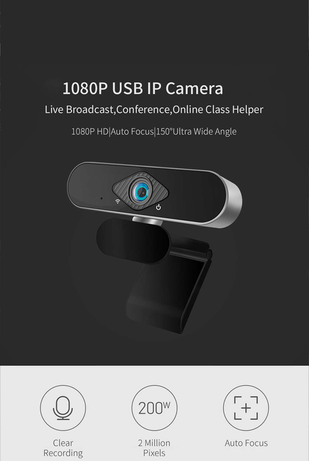 Xiaovv-1080P-USB-Webcam-IP-Camera-150deg-Ultra-Wide-Angle-Image-Optimization-Beauty-Processing-Auto--1774296-2
