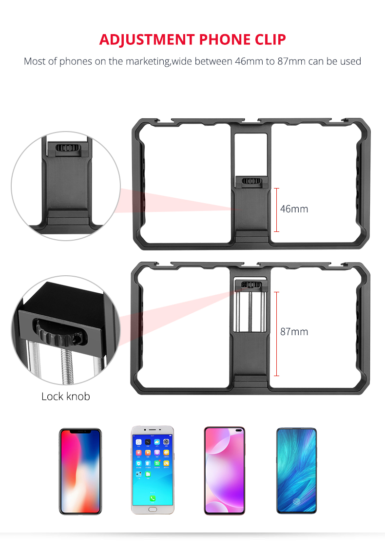 YELANGU-PC06-Vlogging-Live-Broadcast-Smartphone-Metal-Cage-Video-Rig-Filmmaking-Recording-Handle-Sta-1829025-5